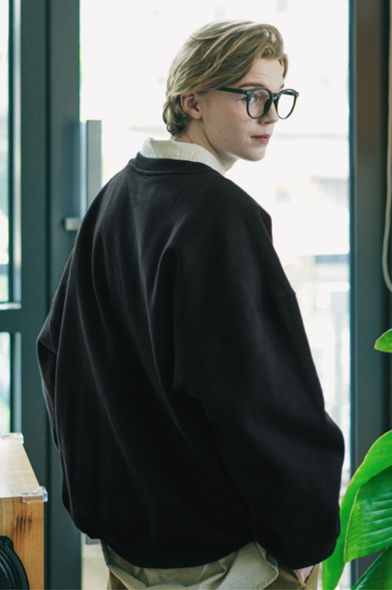 ダブルユーブイプロジェクト(WV PROJECT) Daily Sweatshirt Black JIMT7533