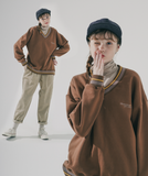 ダブルユーブイプロジェクト(WV PROJECT) Lost color matching Sweatshirt Brown KMMT7530