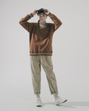 ダブルユーブイプロジェクト(WV PROJECT) Lost color matching Sweatshirt Brown KMMT7530