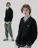 ダブルユーブイプロジェクト(WV PROJECT) Lost color matching Sweatshirt Black KMMT7530