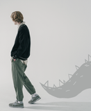 ダブルユーブイプロジェクト(WV PROJECT) Lost color matching Sweatshirt Black KMMT7530