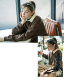 ダブルユーブイプロジェクト(WV PROJECT) Kaku Kara Sweatshirt Brown KMMT7519