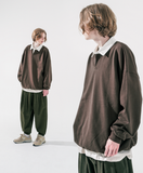 ダブルユーブイプロジェクト(WV PROJECT) Kaku Kara Sweatshirt Brown KMMT7519