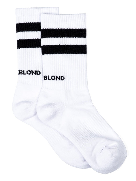 ブラックブロンド(BLACKBLOND)  BBD Logo Stretch Cotton Socks (White)