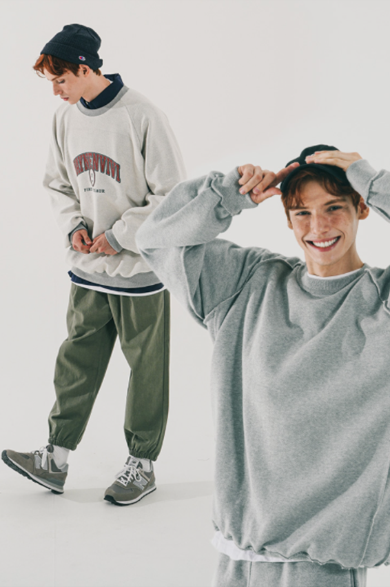 ダブルユーブイプロジェクト(WV PROJECT) Easy Reversible Sweatshirt Gray JJMT7518