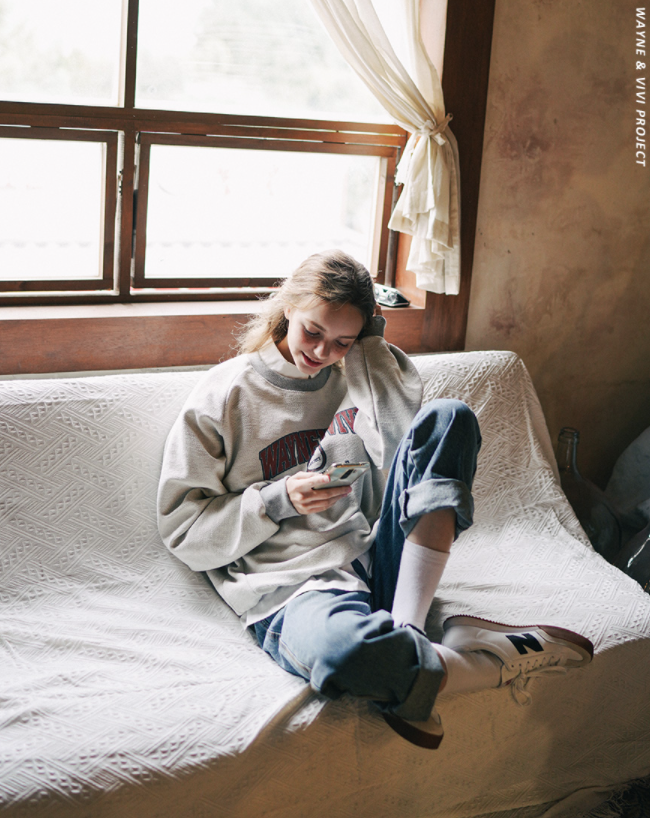 ダブルユーブイプロジェクト(WV PROJECT) Easy Reversible Sweatshirt Gray JJMT7518