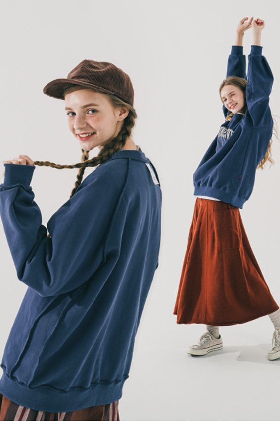 ダブルユーブイプロジェクト(WV PROJECT) Easy Reversible Sweatshirt Navy JJMT7518