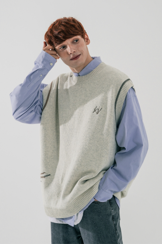 ダブルユーブイプロジェクト(WV PROJECT) Jerry Wool Knit Best Oatmeal MJKN7524