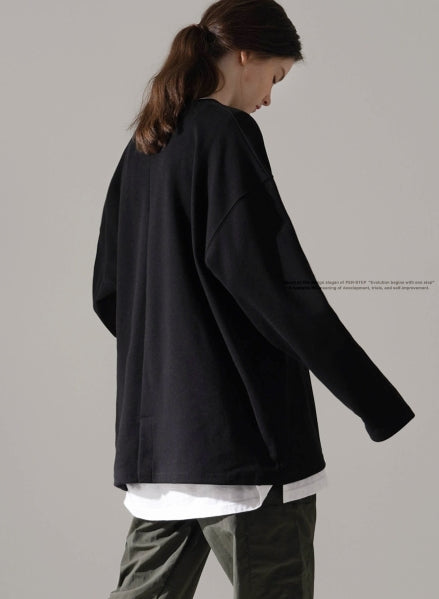 パーステップ(PERSTEP) FIXED OVER-FIT LONGSLEEVE BLACK SMLT4447