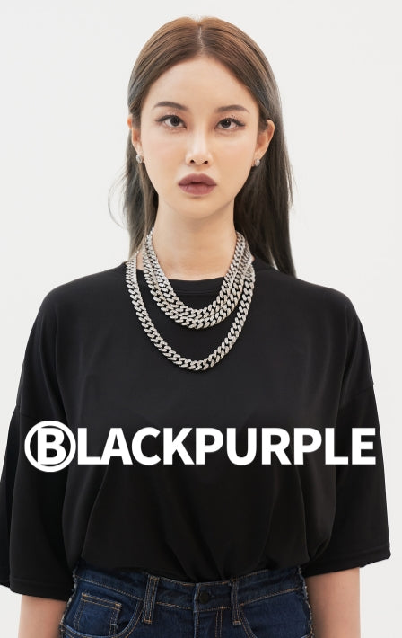 BLACKPURPLE (ブラックパープル) Lenin Stone Cubic Chain Necklace