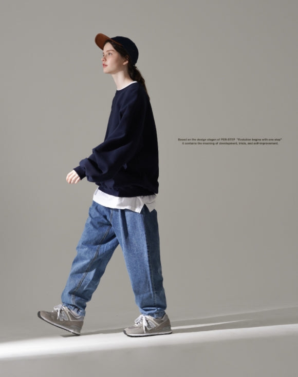 パーステップ(PERSTEP) MILE BALLOON SWEATSHIRT NAVY DEMT4443