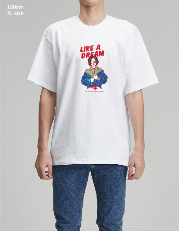 RADINEO (ラディネオ)　Like a dream white short-sleeved T-shirt