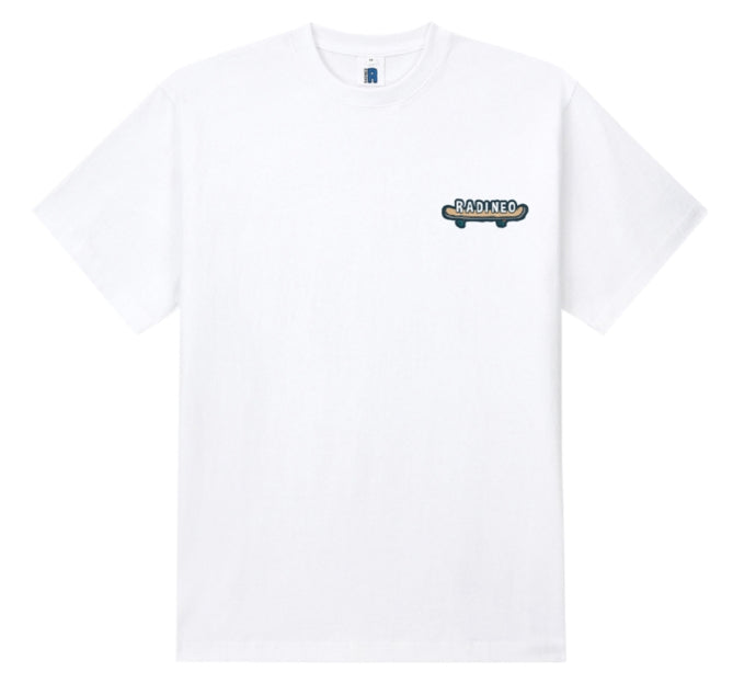 RADINEO (ラディネオ)　Skateboard collie white short-sleeved T-shirt