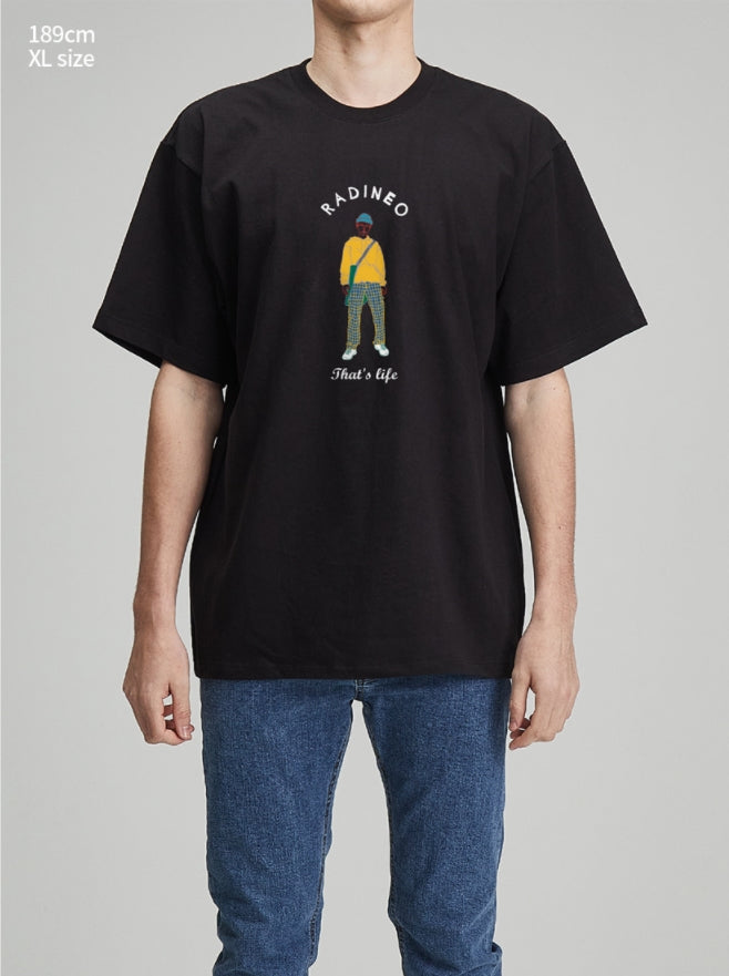 RADINEO (ラディネオ)　Life Black Short-Sleeved T-Shirt