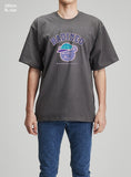 RADINEO (ラディネオ)　Purple bear grey short-sleeved T-shirt