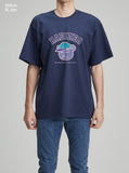 RADINEO (ラディネオ)　Purple bear navy short-sleeved T-shirt