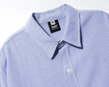 ティーダブリューエヌ(TWN) Oxford Overfit Stripe Shirt Navy SHLS3396