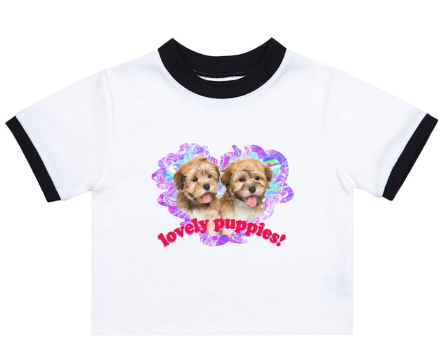 RADINEO (ラディネオ)　Lovely puppy white cropped top