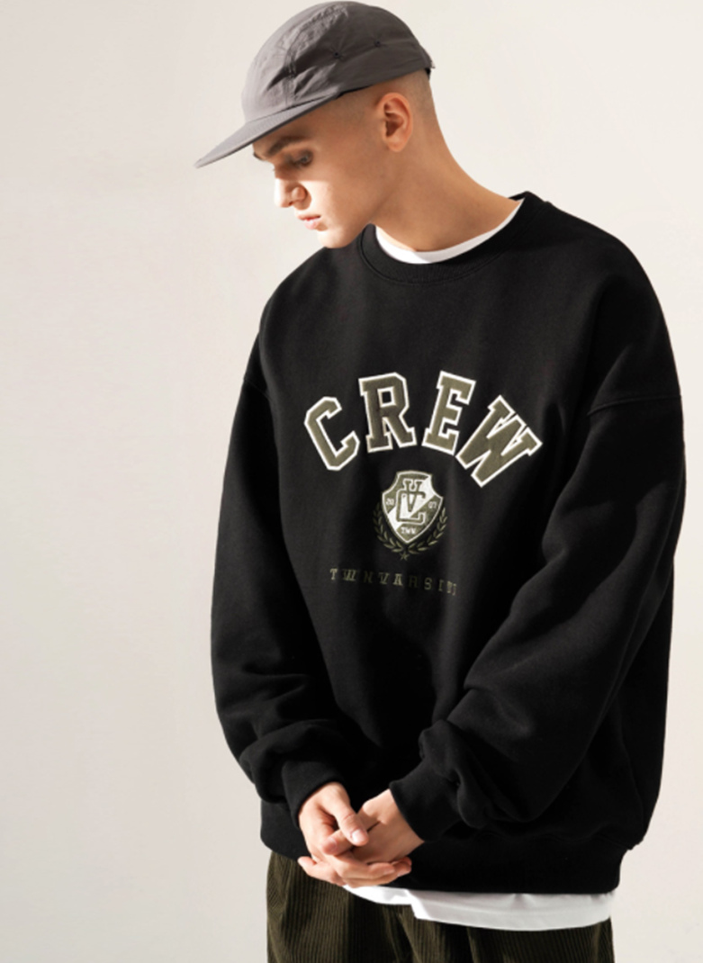 ティーダブリューエヌ(TWN) City Crew Sweatshirt Black EYMT3406