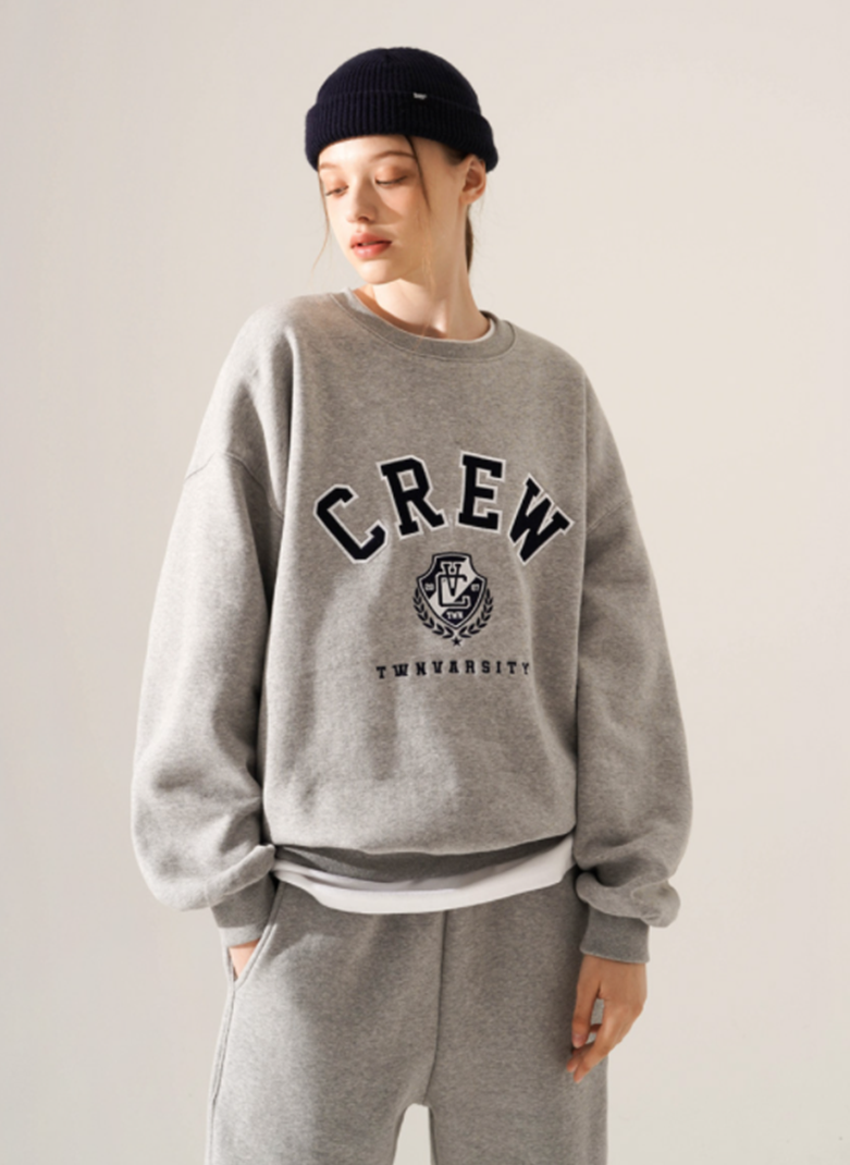 ティーダブリューエヌ(TWN) City Crew Sweatshirt Gray EYMT3406