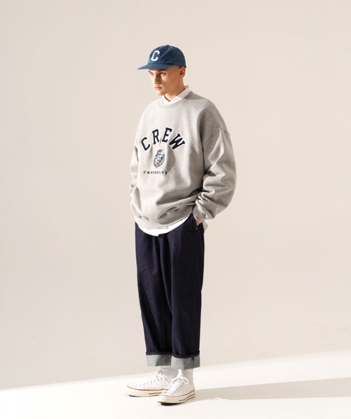 ティーダブリューエヌ(TWN) City Crew Sweatshirt Gray EYMT3406