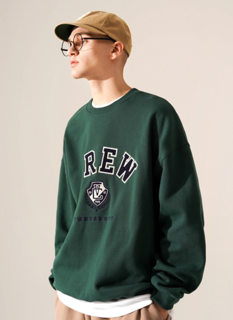ティーダブリューエヌ(TWN) City Crew Sweatshirt Deep Green EYMT3406