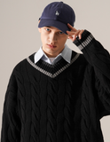 ティーダブリューエヌ(TWN) Cable Knit Black HHKN3394