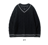 ティーダブリューエヌ(TWN) Cable Knit Black HHKN3394