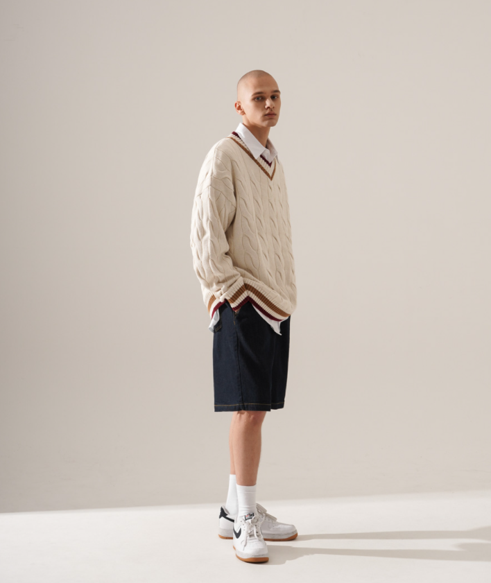 ティーダブリューエヌ(TWN) Cable Knit Ivory HHKN3394