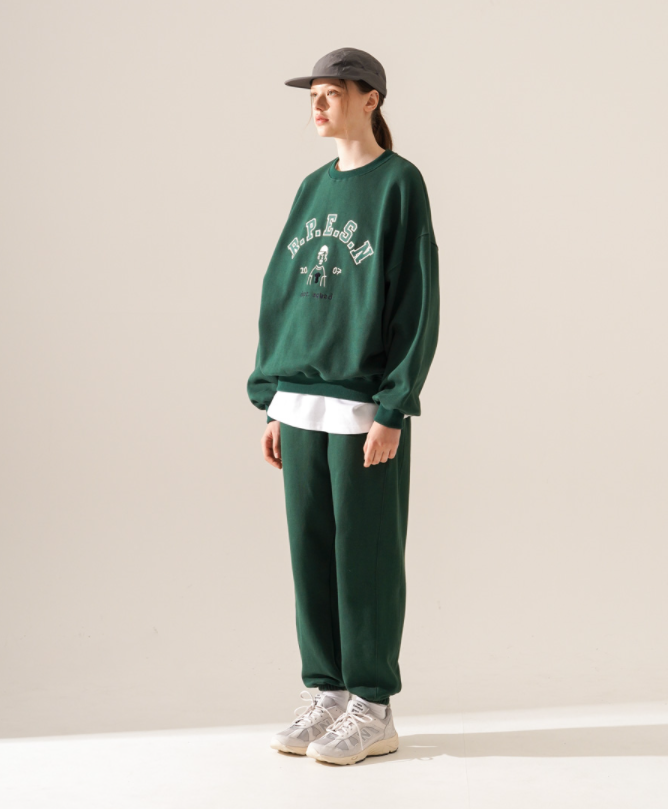 ティーダブリューエヌ(TWN) Refreshing Sweatshirt Deep Green SHMT3413