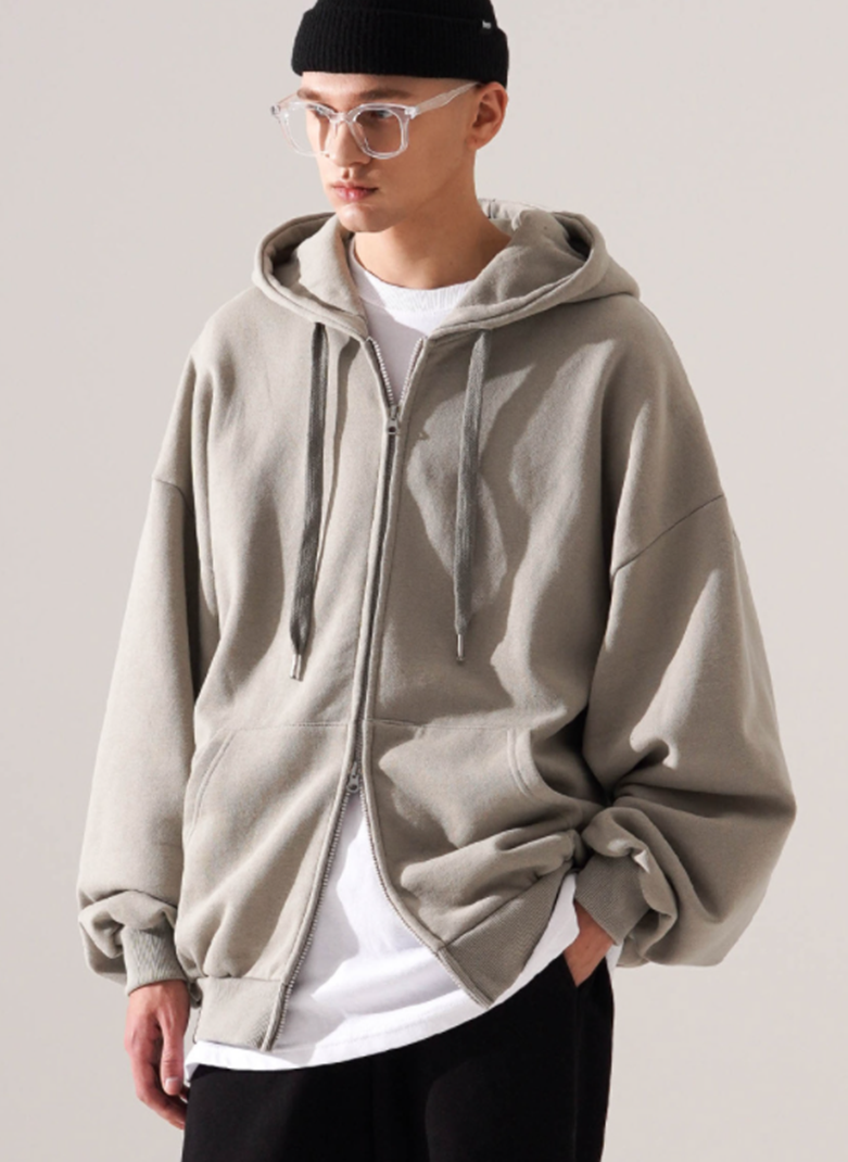 ティーダブリューエヌ(TWN) Victory Balloon Zip Up Ash Khaki TWHD3412