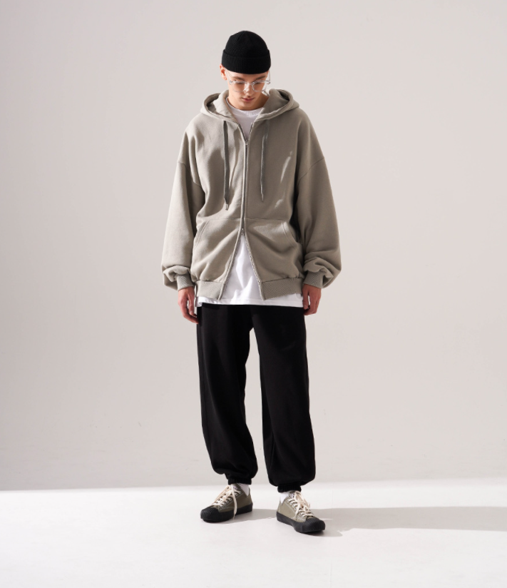 ティーダブリューエヌ(TWN) Victory Balloon Zip Up Ash Khaki TWHD3412