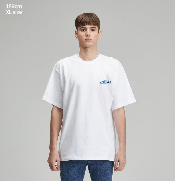RADINEO (ラディネオ)　Blue camel white short-sleeved T-shirt
