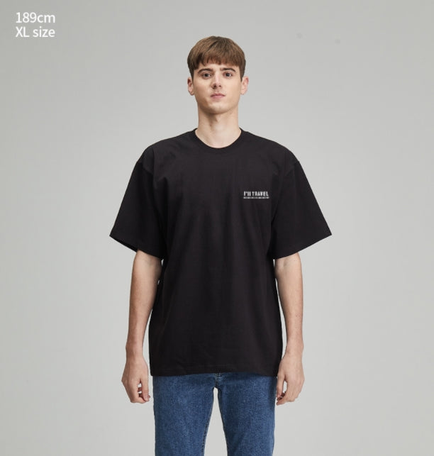 RADINEO (ラディネオ)　I'll Travel Black Short-Sleeved T-Shirt