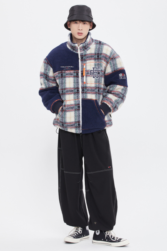 ロマンティッククラウン(ROMANTIC CROWN)   CHECK FLEECE JACKET_OATMEAL