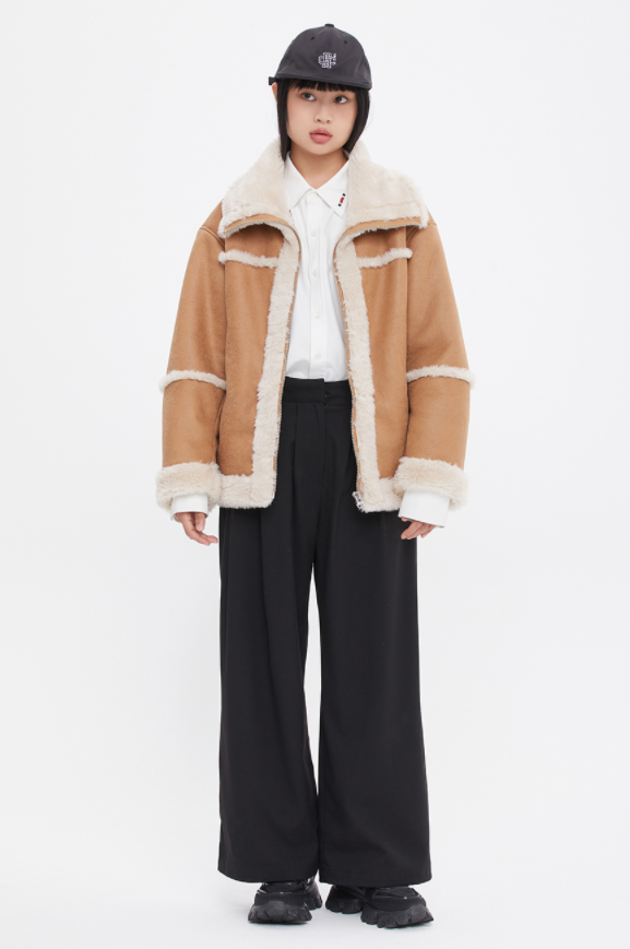 ロマンティッククラウン(ROMANTIC CROWN)    MINIMAL MOUTON JACKET_BEIGE