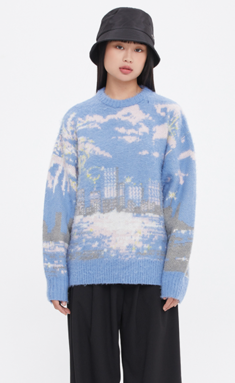 ロマンティッククラウン(ROMANTIC CROWN)    CITY BREEZE KNIT_SKY BLUE