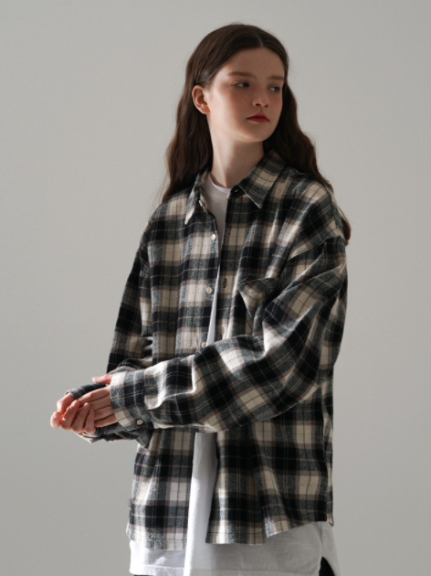 パーステップ(PERSTEP) HOWLING CHECK SHIRT IVORY SMLS4450