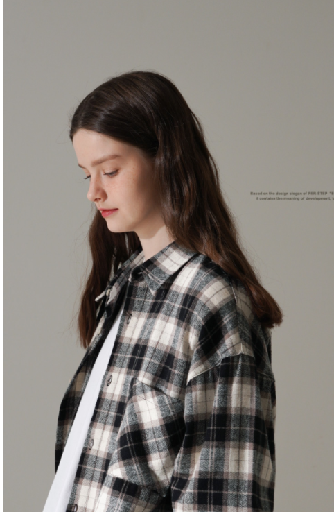 パーステップ(PERSTEP) HOWLING CHECK SHIRT IVORY SMLS4450