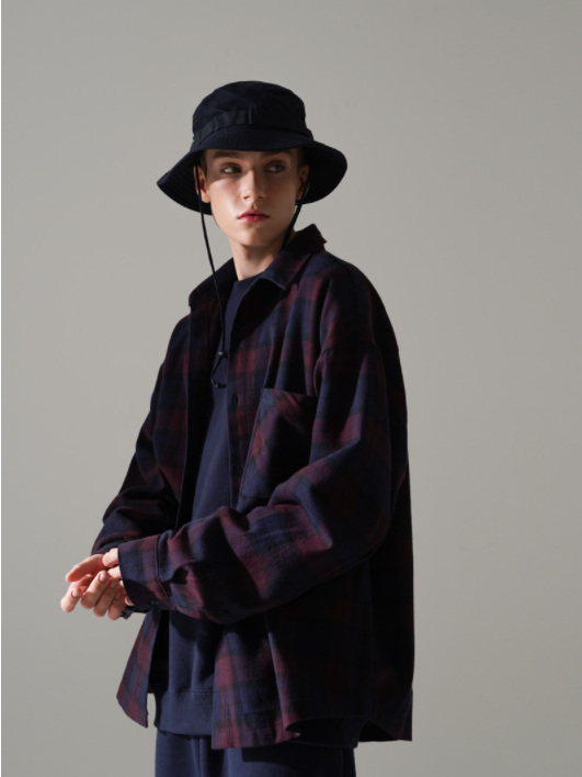 パーステップ(PERSTEP) HOWLING CHECK SHIRT BURGUNDY SMLS4450