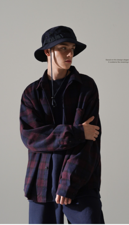 パーステップ(PERSTEP) HOWLING CHECK SHIRT BURGUNDY SMLS4450