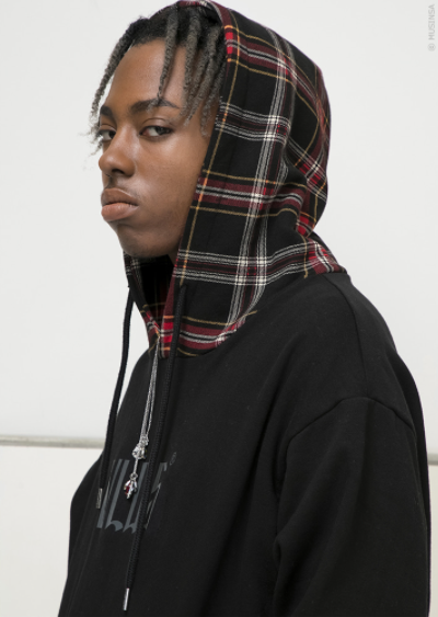 VLDS (ブラディス) Redcheck logo hood tee