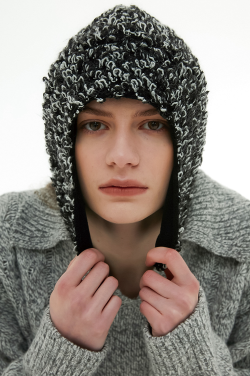 イーエスシースタジオ(ESC STUDIO) mix knit trooper hat (black)