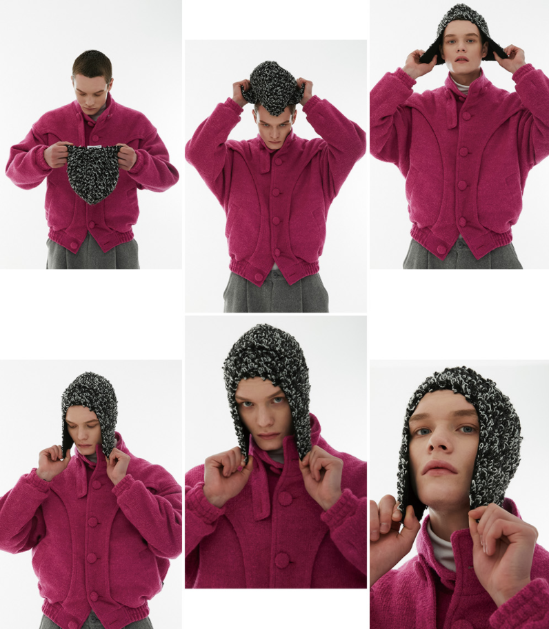 イーエスシースタジオ(ESC STUDIO) mix knit trooper hat (black)