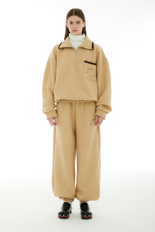 イーエスシースタジオ(ESC STUDIO) wool knit jogger pants (beige)