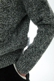 イーエスシースタジオ(ESC STUDIO) open collar mix knit (black)