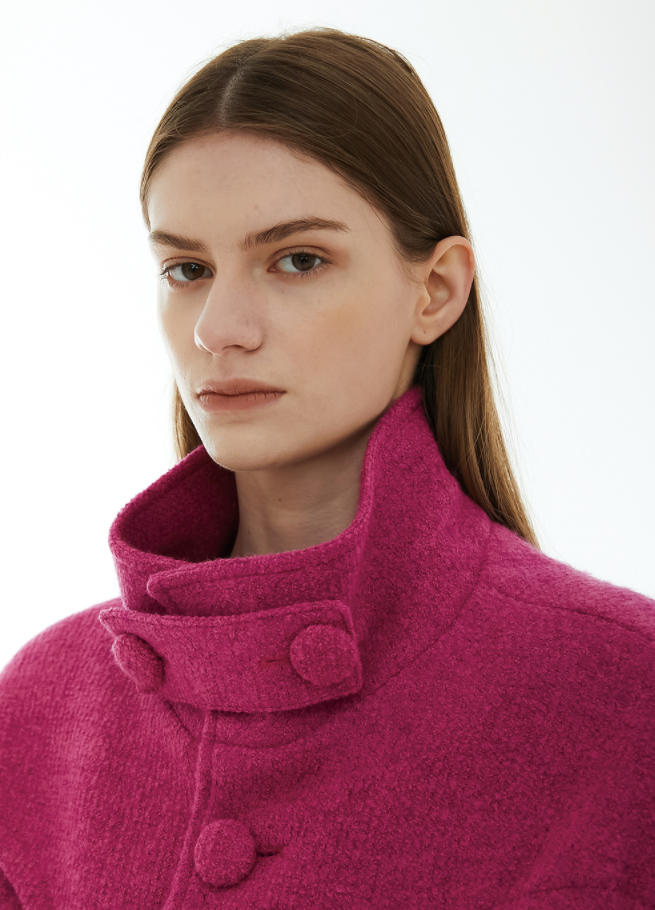 イーエスシースタジオ(ESC STUDIO) wool high neck jacket (pink イーエスシースタジオ(ESC STUDIO) wool high neck jacket (pink