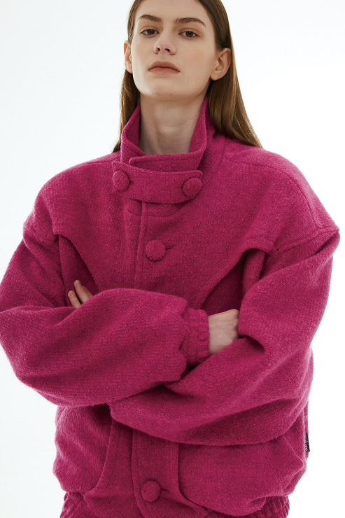 イーエスシースタジオ(ESC STUDIO) wool high neck jacket (pink イーエスシースタジオ(ESC STUDIO) wool high neck jacket (pink