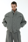 イーエスシースタジオ(ESC STUDIO) wool high neck jacket (grey)