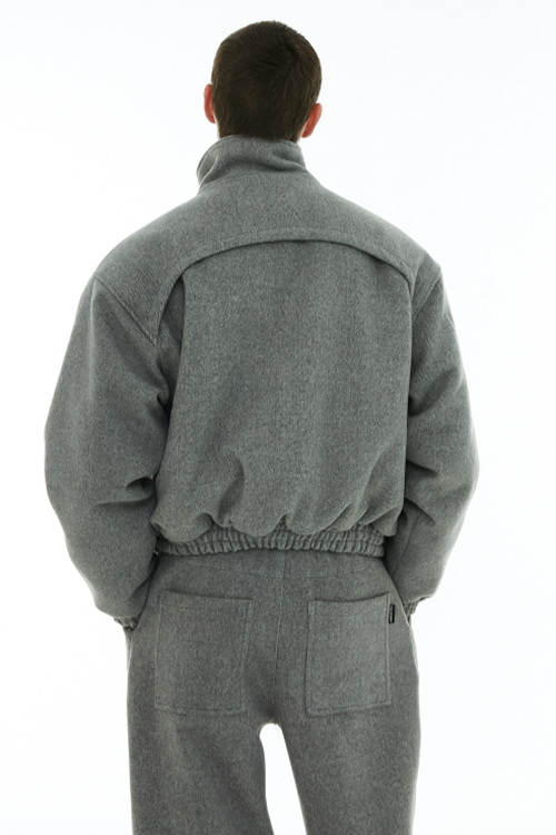 イーエスシースタジオ(ESC STUDIO) wool high neck jacket (grey イーエスシースタジオ(ESC STUDIO) wool high neck jacket (grey